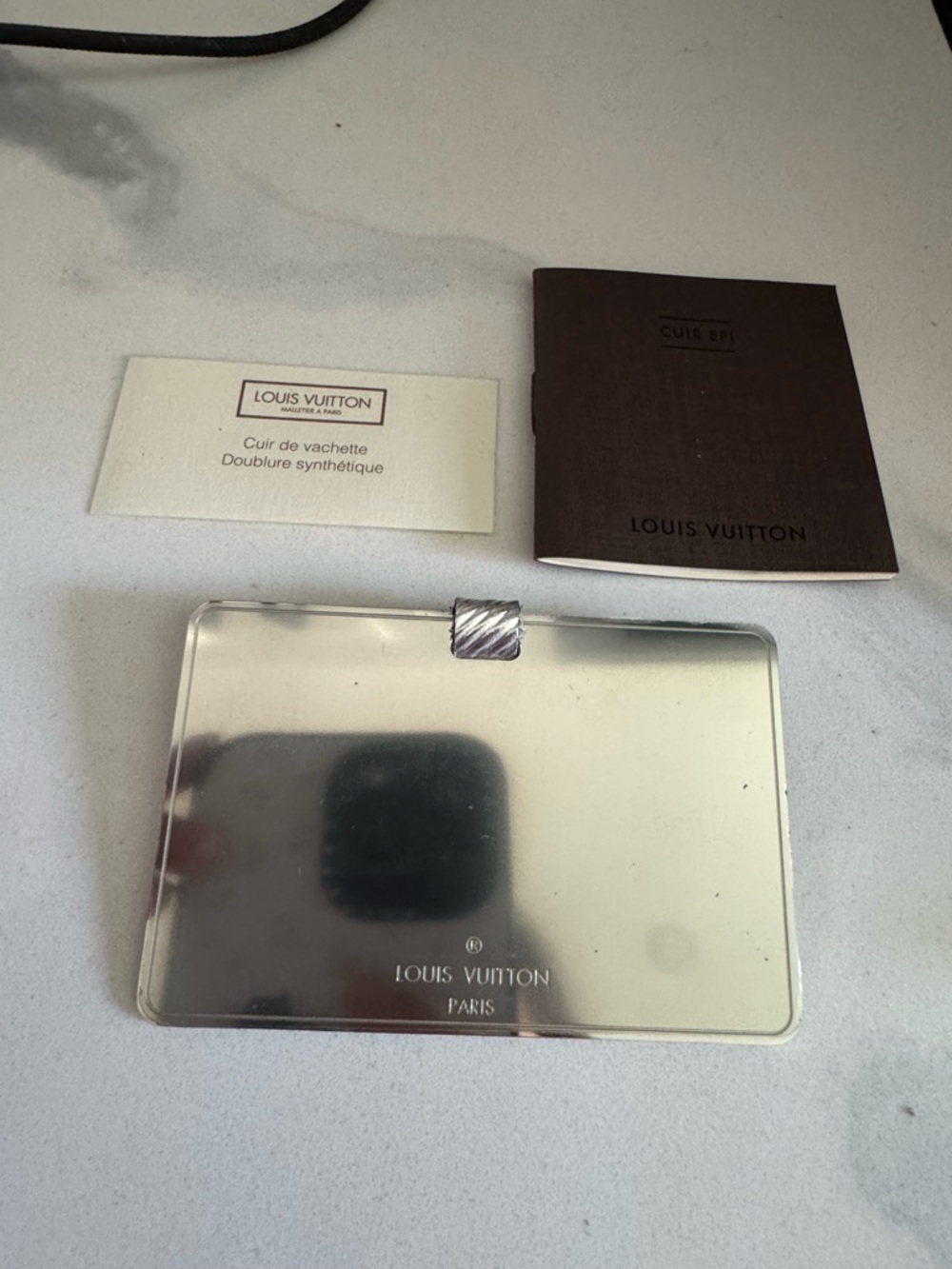 Louis Vuitton Silver Mirror Card Case with Twisted Clasp